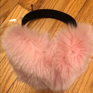 Dyed Fox earmuffs with velvet band